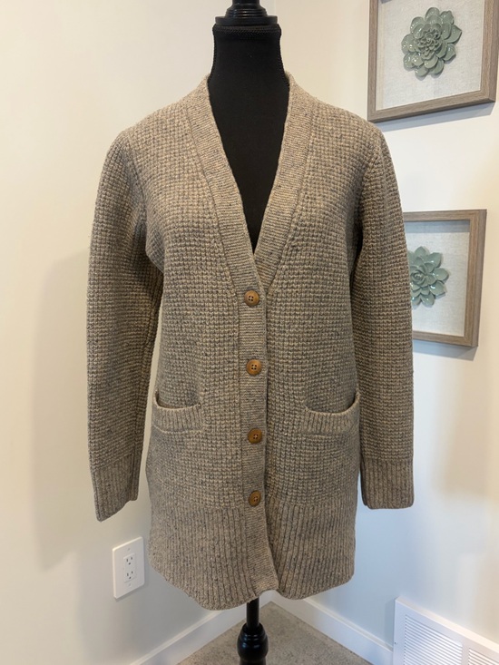 Roots Sweaters - Roots Taupe Knit Lambswool Blend Button-Up Cardigan With Pockets!